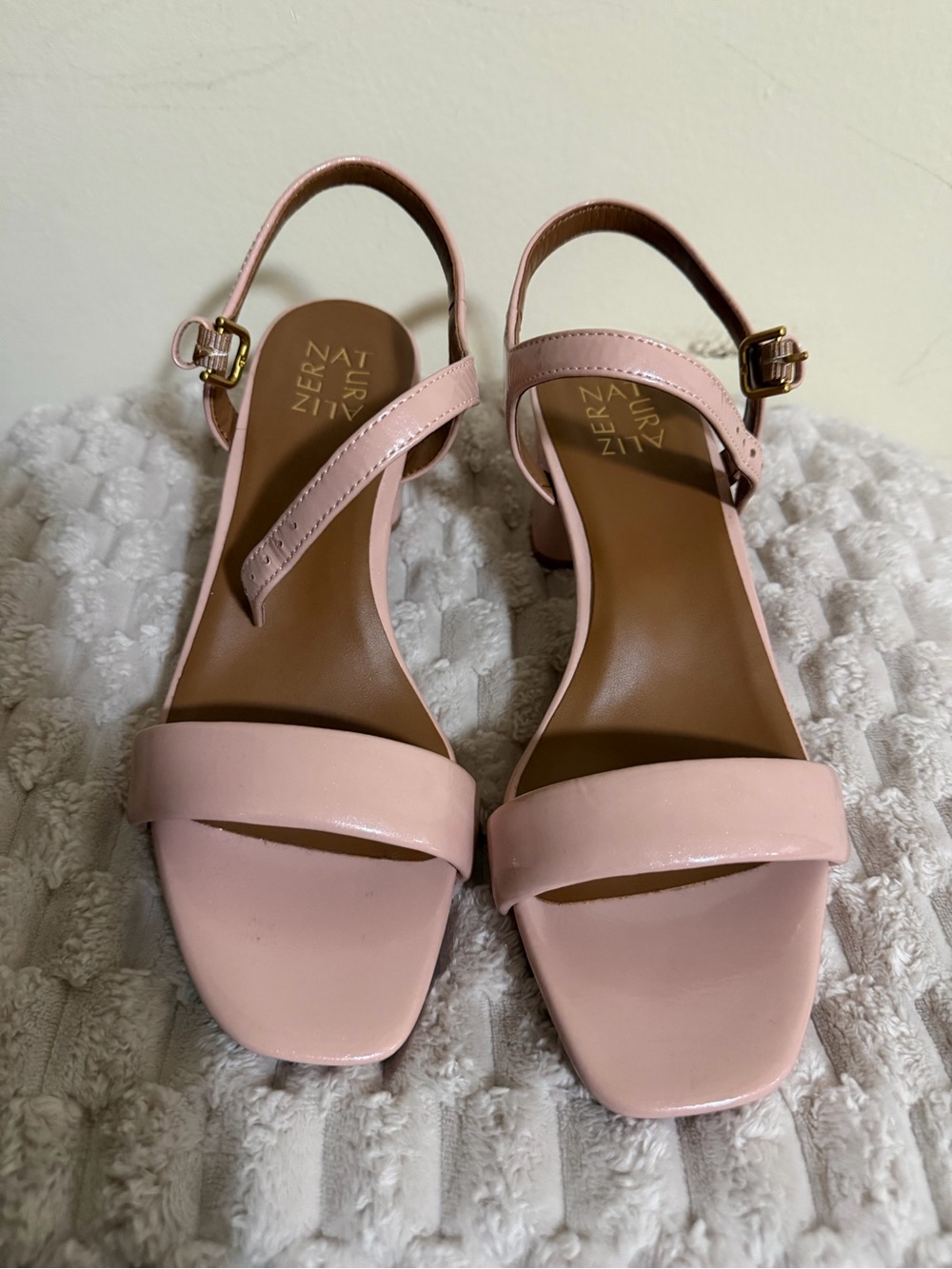Naturalizer Blush Pink Block Heel Slingback Sandals